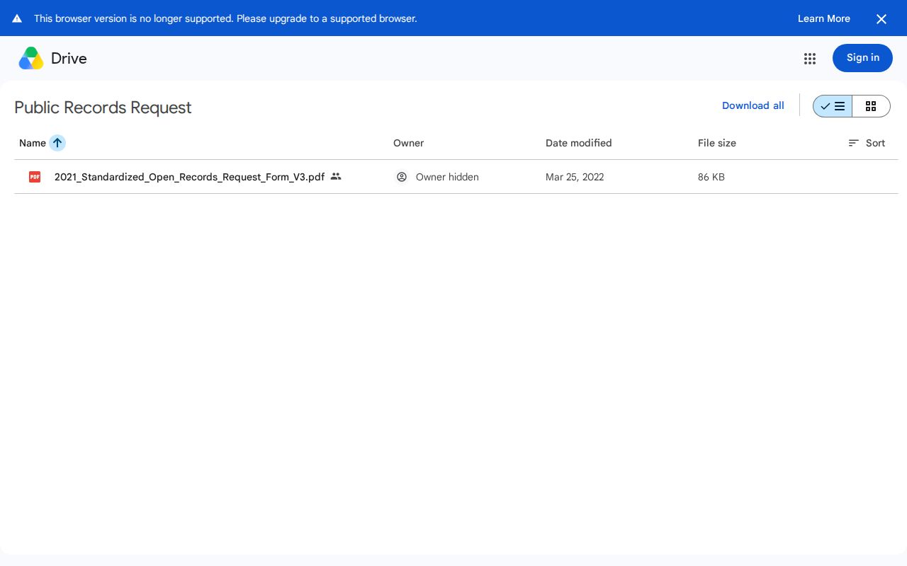 Official Ferguson public records Google Drive folder